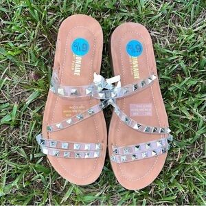 Cushionaire Strappy Sandals Memory Foam Thick Comfortable Studded Sandals Inez